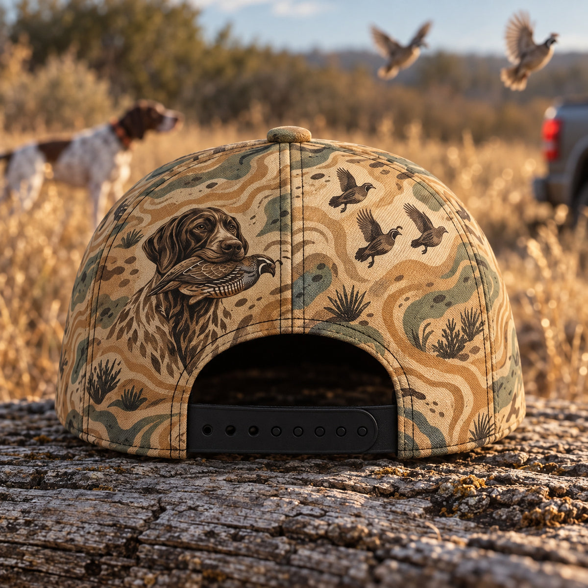 Point And Retrieve Quail Classic Cap back closure