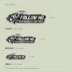 Size guide: 4 inch, 6 inch and 8 inch wide emblems shown to scale