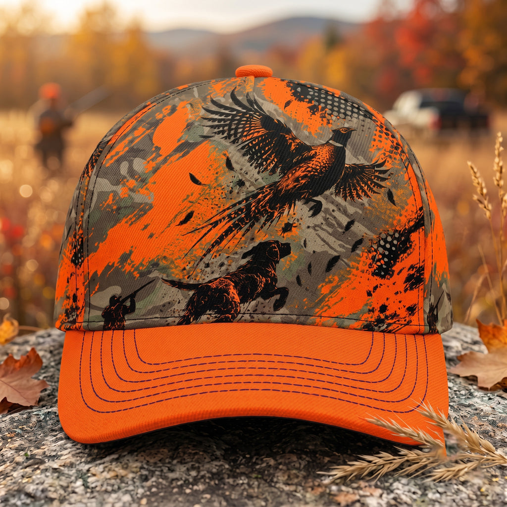 Blaze Orange Rooster Flush Classic Cap front
