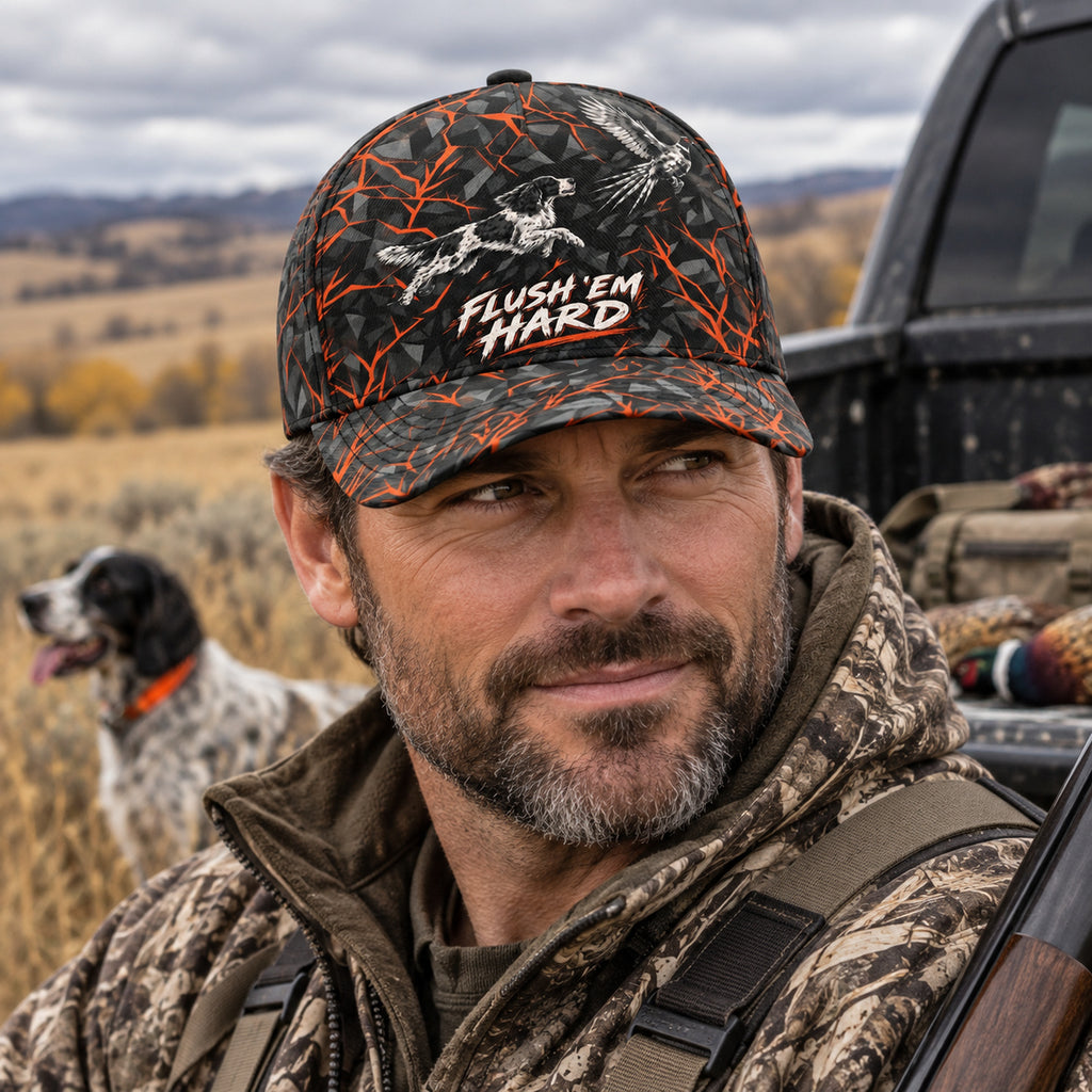 Flush Em Hard Shard Camo Pointer Classic Cap on body