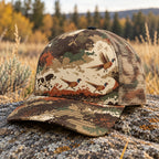 Covey Point Pheasant Mesh Cap 2.0 side view showing the all-over print mesh