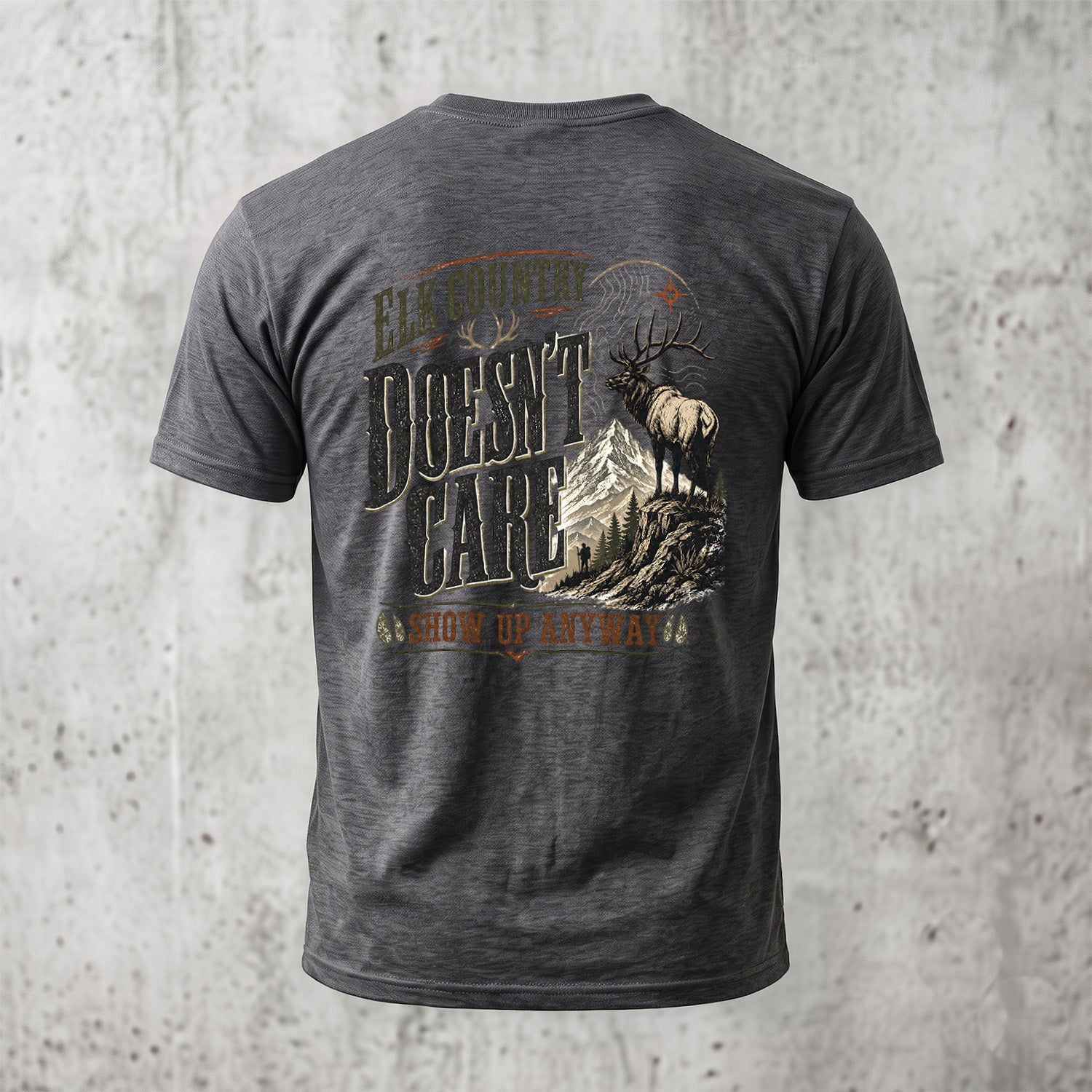 Elk Hunting - Back Graphic T-Shirt EHCT1003