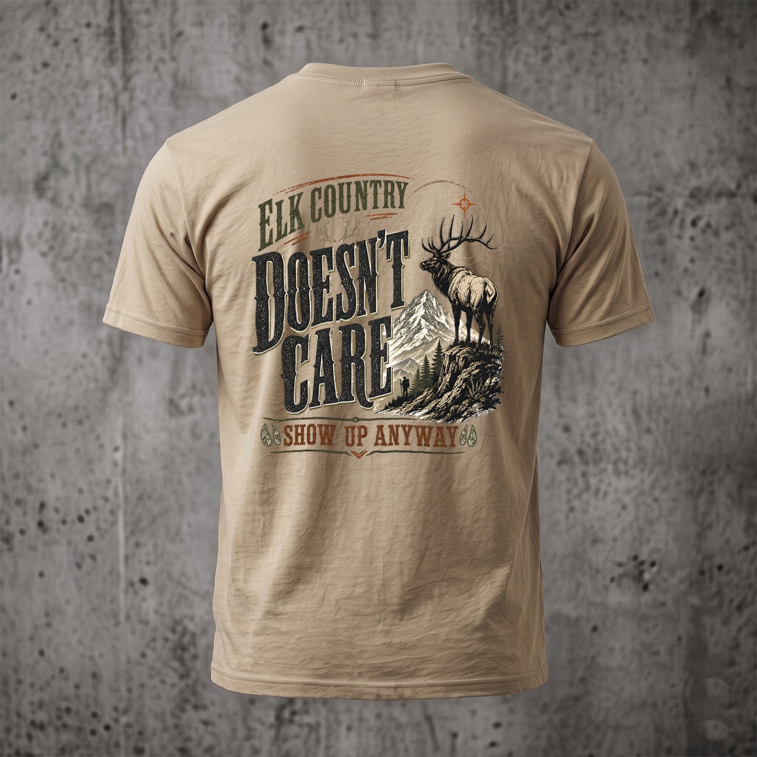 Elk Hunting - Back Graphic T-Shirt EHCT1003