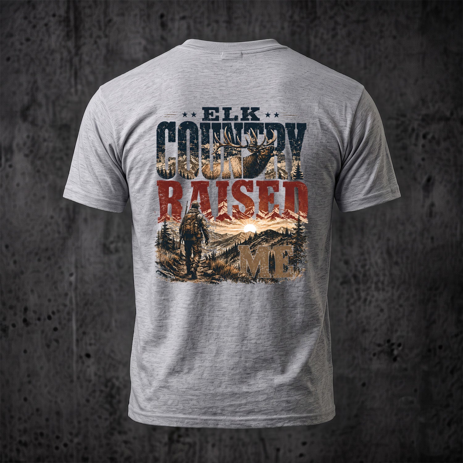 Elk Hunting - Back Graphic T-Shirt EHCT1006
