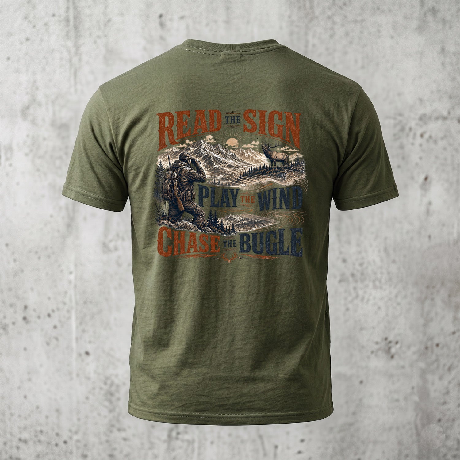 Elk Hunting - Back Graphic T-Shirt EHCT1007